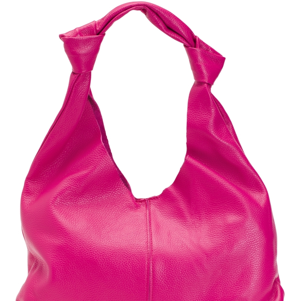 Vibrant Pink Hobo Bag with Twisted Strap